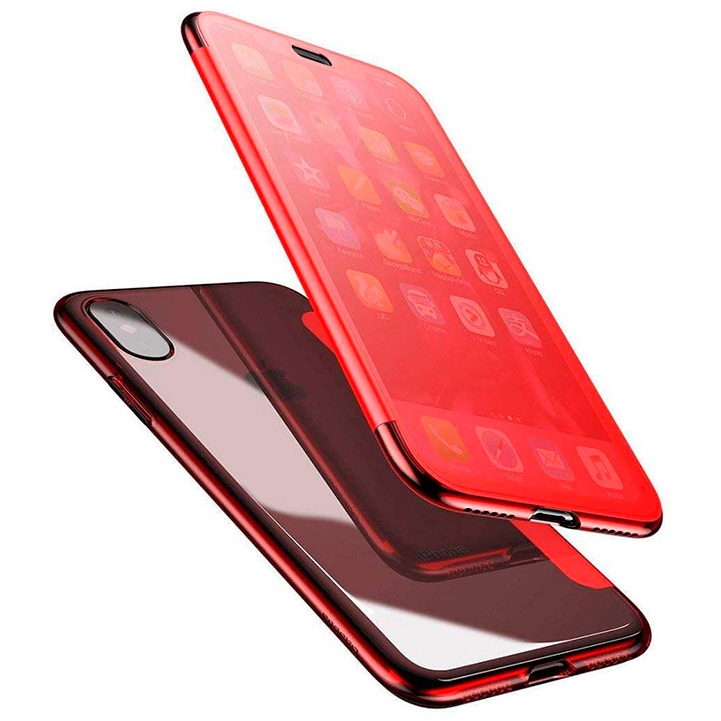 Чехол-книжка для iPhone XS Max с сенсорной крышкой Baseus Touchable Case - Красный (WIAPIPH65-TS09)