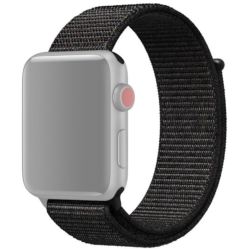 Ремешок для Apple Watch 38/40/41 мм нейлоновый InnoZone - Черный/Красный (APWTNY38-55)