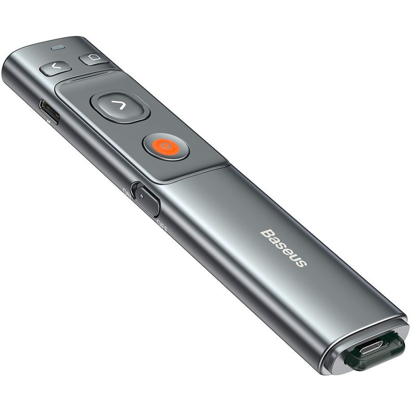 Лазерная указка-презентер Baseus Orange Dot Wireless Presenter Red Laser Charging - Серая (WKCD000013)