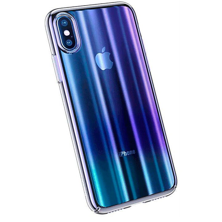 Чехол для iPhone X Baseus Aurora - Синий (WIAPIPHX-JG03)