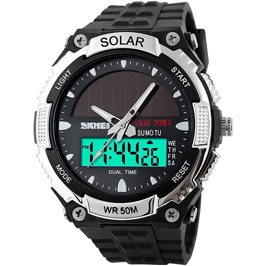 Часы мужские на солнечных батареях SKMEI 1049 - Серебристые