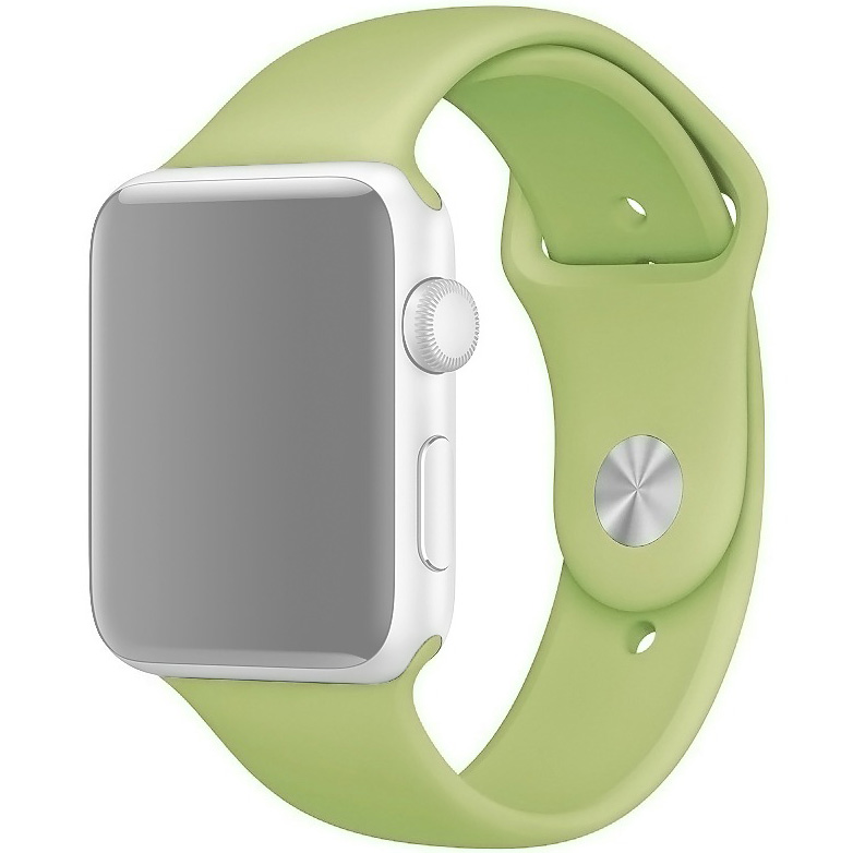 Ремешок для Apple Watch 1-6/SE 38/40/41 мм силиконовый InnoZone - Бледно-зеленый (APWTSI38-01)
