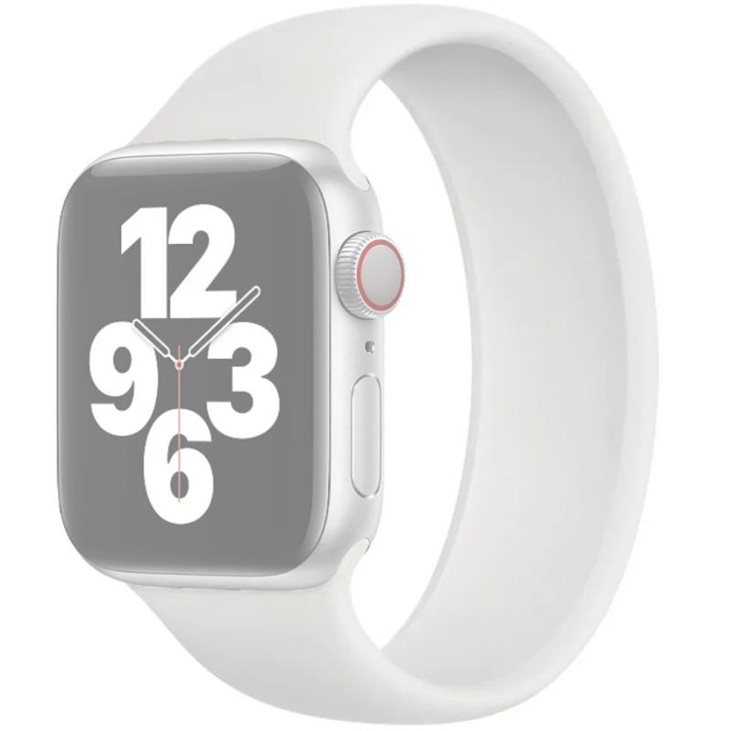 Ремешок для Apple Watch 1-6/SE 42/44 мм силиконовый эластичный InnoZone 135мм - Белый (APWTSI-S42-05)