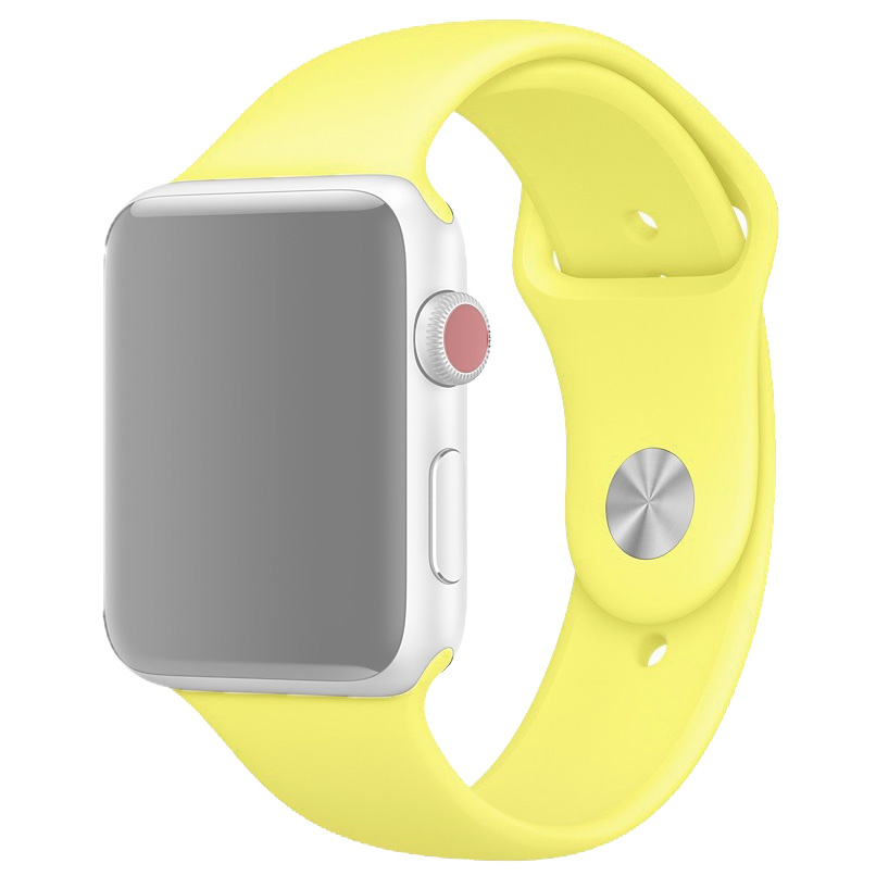 Ремешок для Apple Watch 1-6/SE 42/44/45/49 мм силиконовый InnoZone - Лимонный/Желтый (APWTSI42-37)