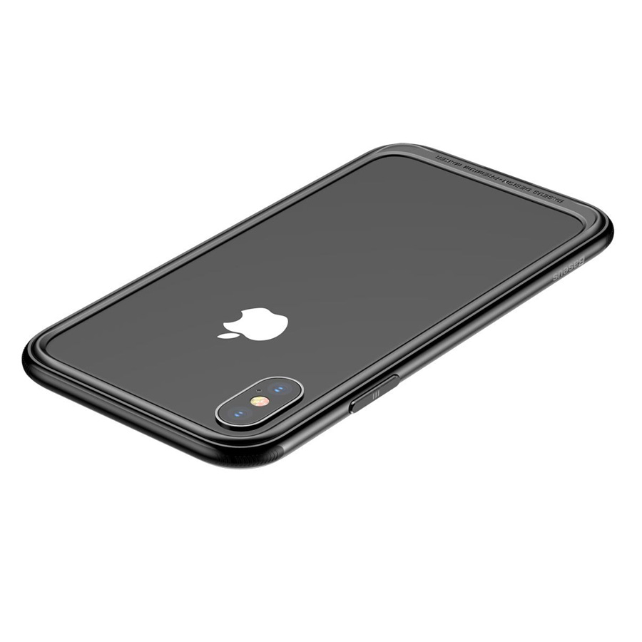 Бампер для iPhone X Baseus Platinum Metal Border - Черный (FRAPIPHX-B01)
