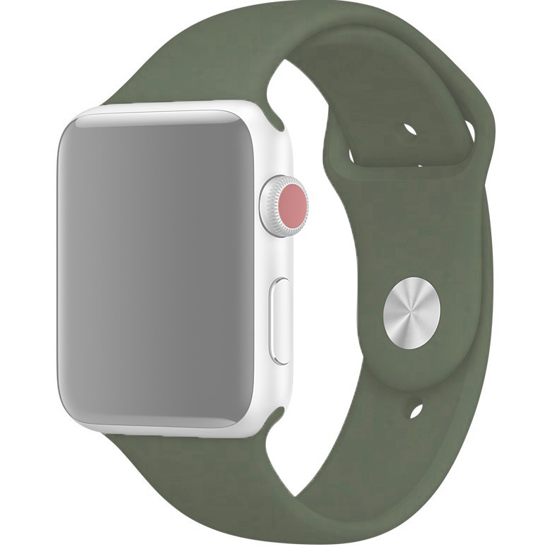 Ремешок для Apple Watch 1-6/SE 42/44 мм силиконовый InnoZone - Хаки (APWTSI42-64)