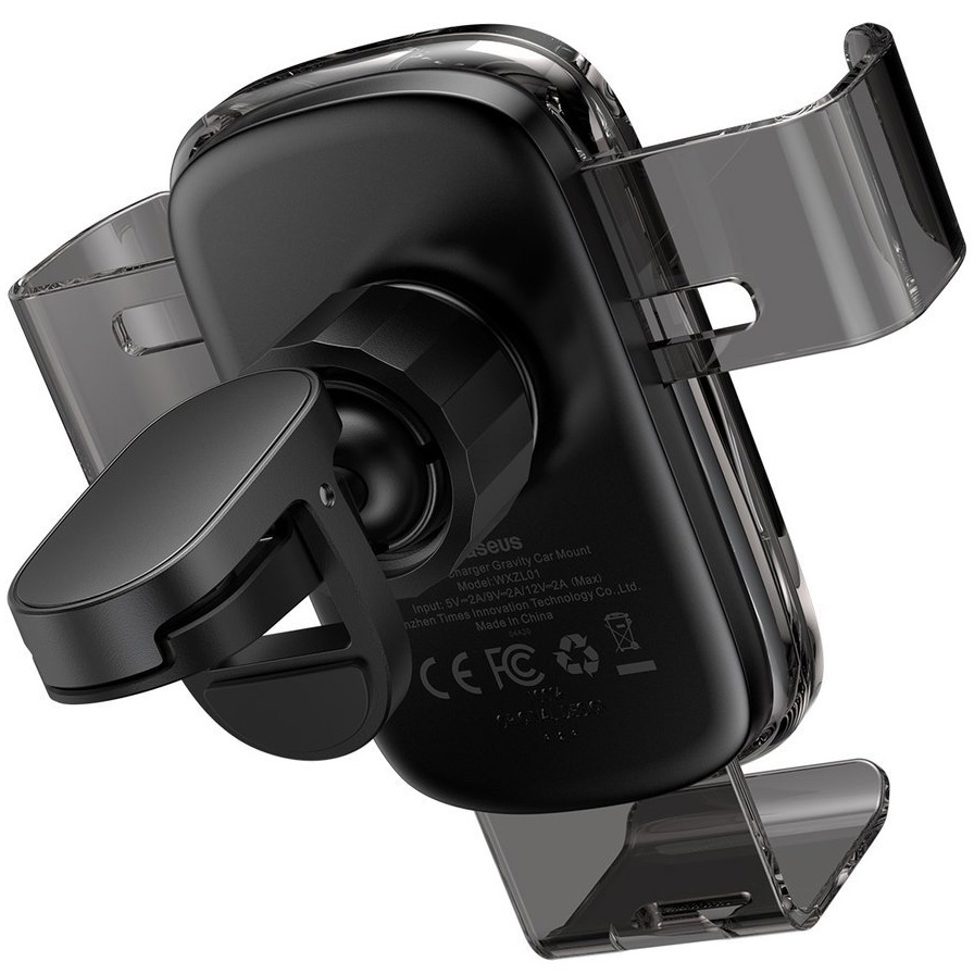 Автомобильный держатель для телефона в дефлектор с беспроводной быстрой зарядкой 15W Baseus Explore - Черный (WXYL-K01)
