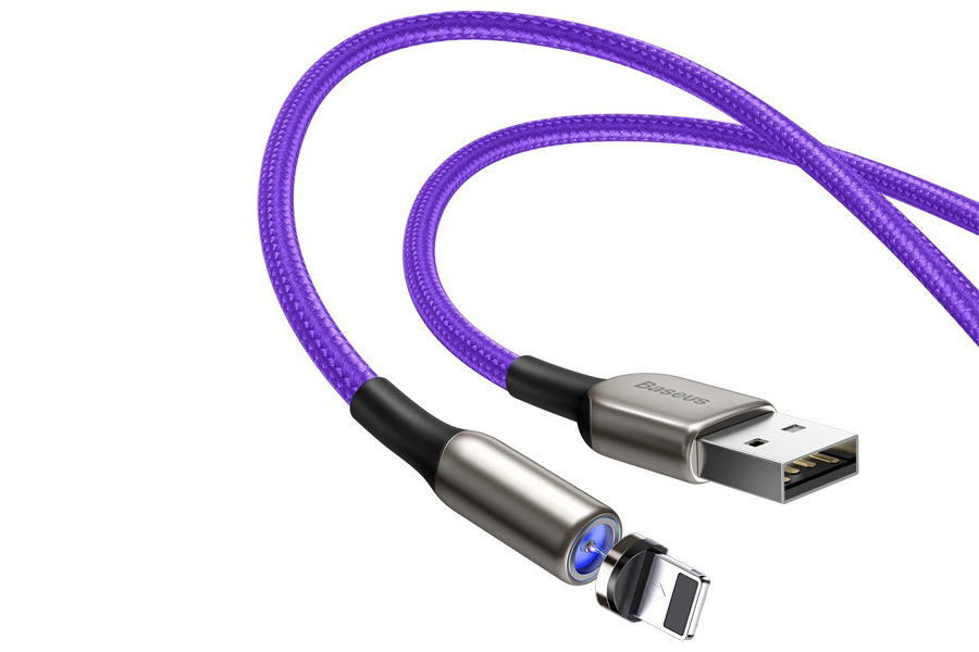 Магнитный кабель USB 2.0 A (m) - Lightning (m) 2м Baseus Zinc Magnetic Cable - Фиолетовый (CALXC-I05)