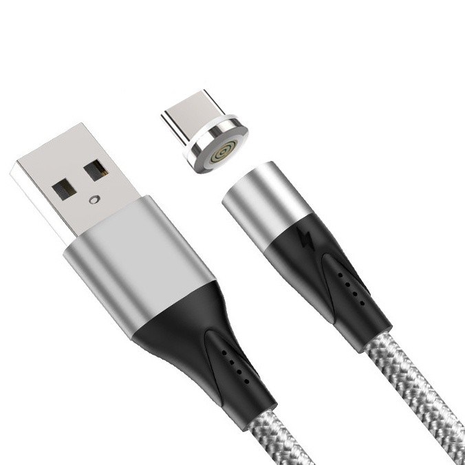 Магнитный кабель USB 2.0 A (m) - USB Type-C (m) 1м Mantis A01 - Серебристый