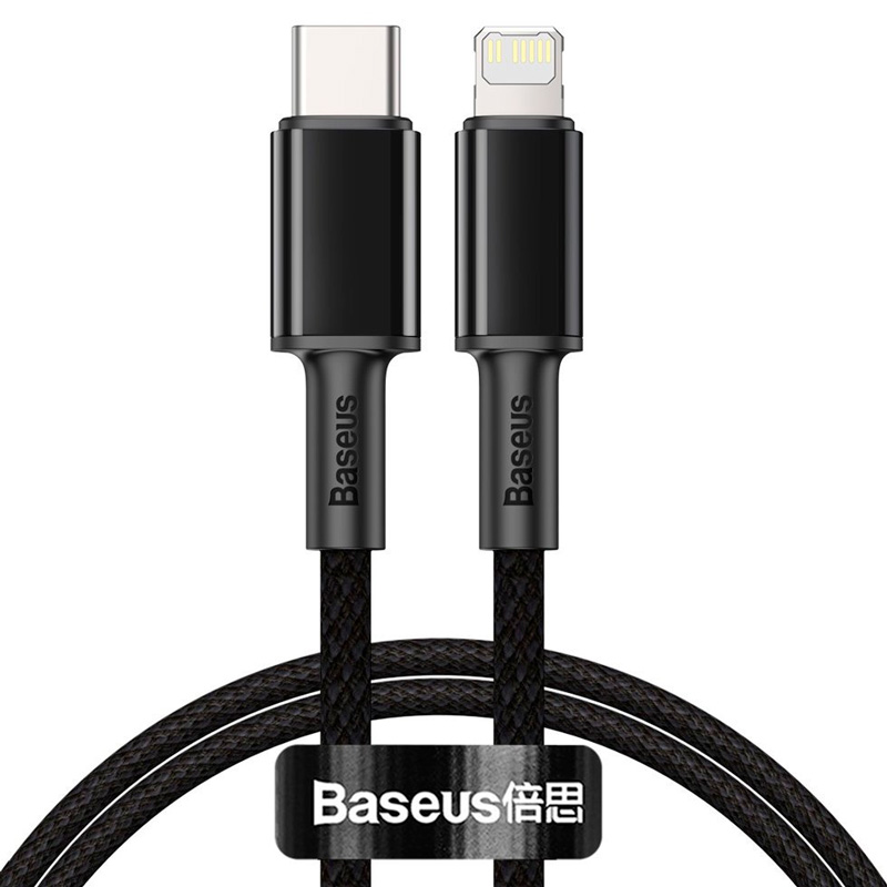 Кабель USB Type-C (m) - Lightning (m) 1м Baseus High Density Braided Fast Charging - Черный (CATLGD-01)