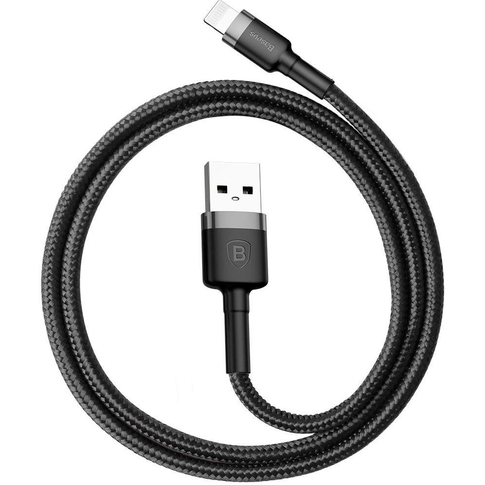 Кабель USB 2.0 A (m) - Lightning (m) 2м Baseus Cafule Cable 1.5A - Черный/Серый (CALKLF-CG1)