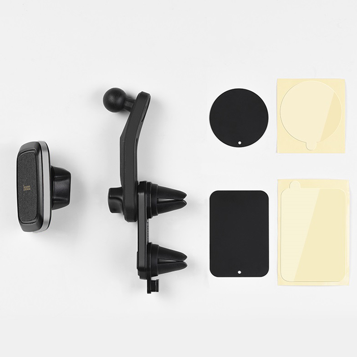 Автомобильный держатель для телефона в дефлектор Hoco CA57 Leader - Черный/Серый