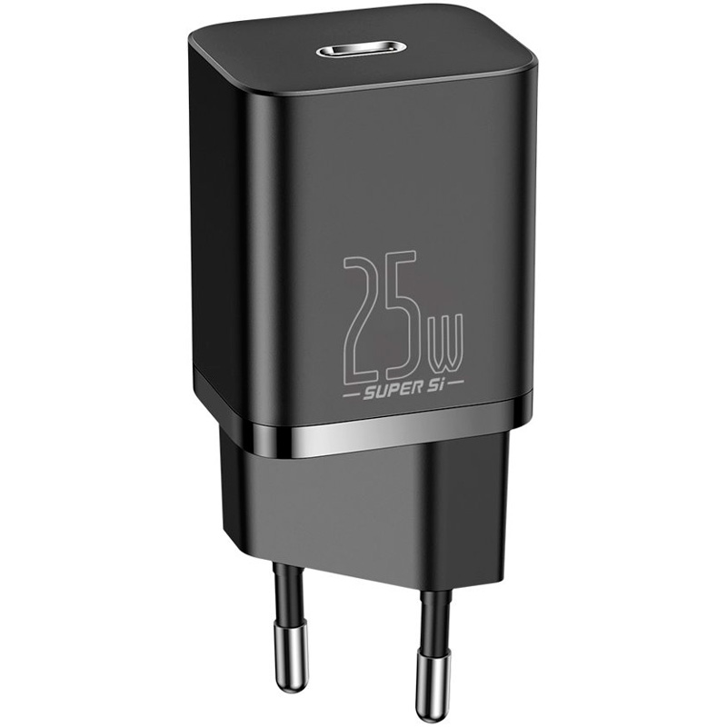 Сетевое зарядное устройство быстрое PD 3.0+QC 3.0 USB Type-C Baseus Super Si Quick Charger 1C 25W - Черное (CCSP020101)