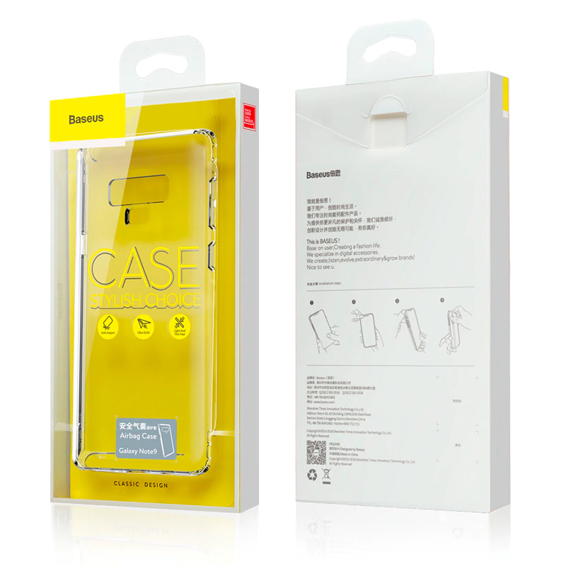 Чехол для Samsung Galaxy Note 9 Baseus Safety Airbags - Прозрачный (ARSANOTE9-SF02)