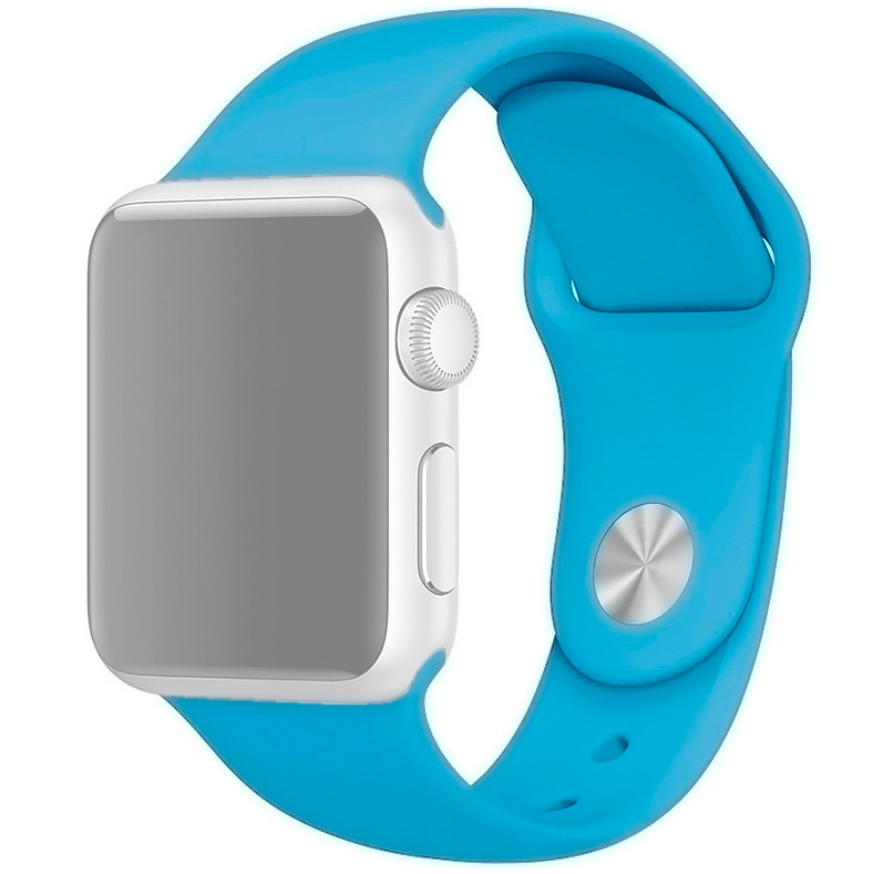 Ремешок для Apple Watch 1-6/SE 42/44 мм силиконовый InnoZone - Светло-голубой (APWTSI42-16)