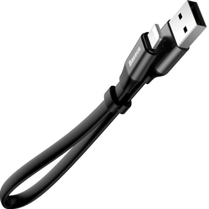 Кабель USB 2.0 A (m) - Lightning (m) 0.23м Baseus Nimble Portable - Черный (CALMBJ-B01)