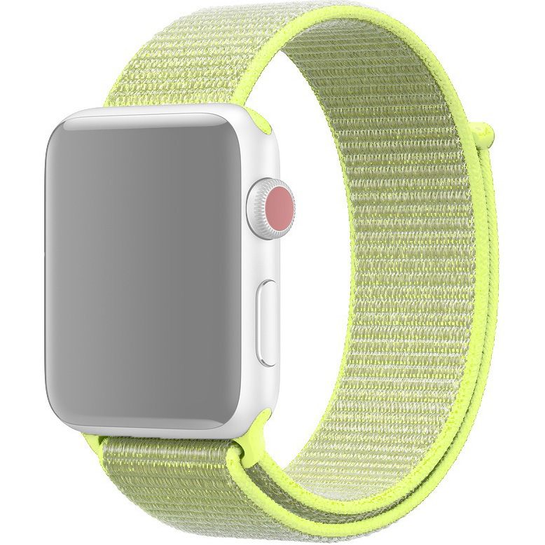 Ремешок для Apple Watch 42/44/45/49 мм нейлоновый InnoZone - Кислотно-желтый (APWTNY42-21)
