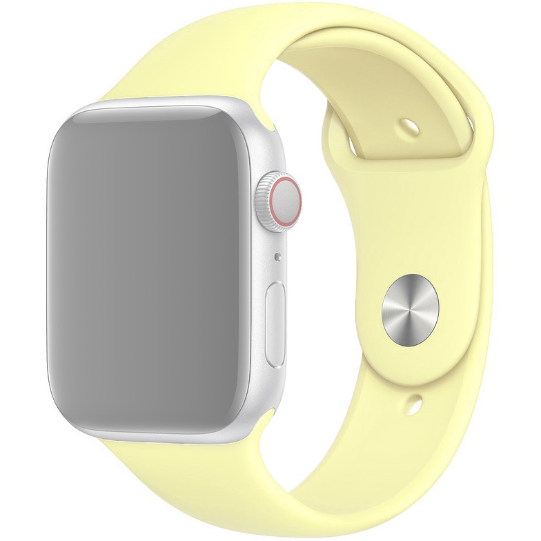 Ремешок для Apple Watch 1-6/SE 42/44 мм силиконовый InnoZone - Бледно-желтый (APWTSI42-51)