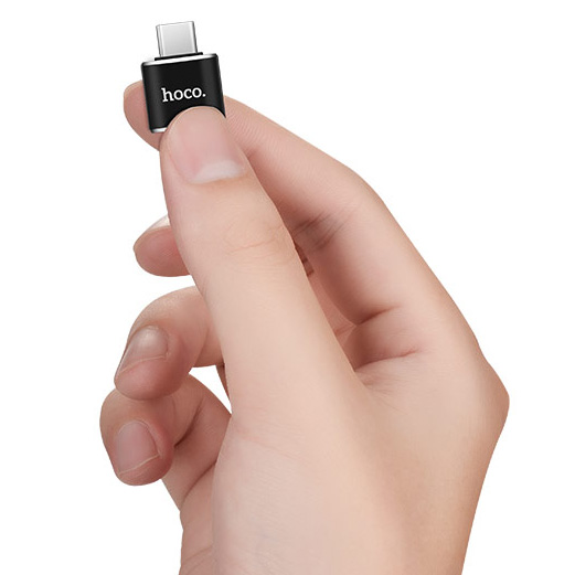 Переходник OTG USB 2.0 A (f) - USB Type-C (m) Hoco UA5 - Черный