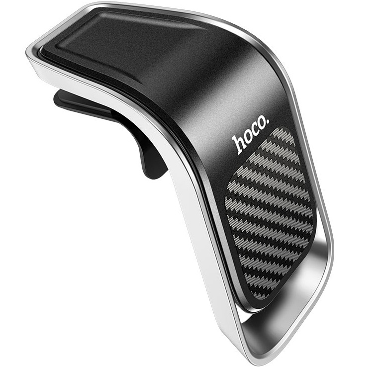 Автомобильный держатель для телефона в дефлектор магнитный Hoco CA74 Universe - Черный/Серебристый