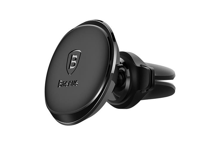 Автомобильный держатель для телефона в дефлектор магнитный Baseus Air Vent With Cable Clip - Черный (SUGX-A01)