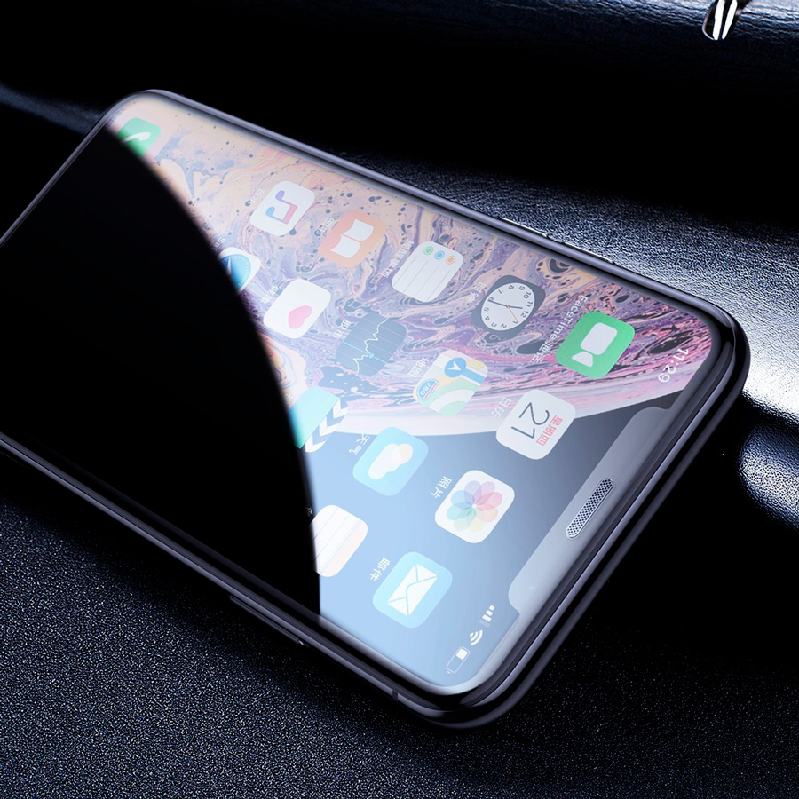 Комплект защитных стекол для iPhone 11 Pro/X/XS антишпион Baseus Privacy Cellular Dust Prevention - Черный (SGAPIPH58S-WC01)