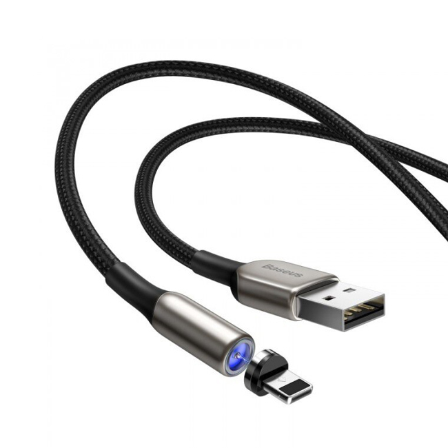 Магнитный кабель USB 2.0 A (m) - Lightning (m) 2м Baseus Zinc Magnetic Cable - Черный (CALXC-I01)