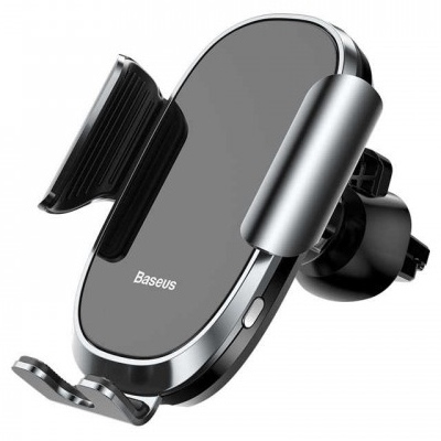 Автомобильный держатель для телефона в дефлектор Baseus Smart Car Mount Cell - Серебристый (SUGENT-ZN0S)