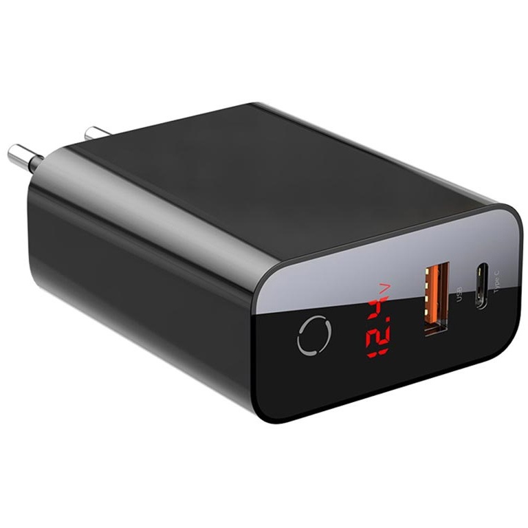 Сетевое зарядное устройство быстрое PD 3.0+QC 3.0 USB+USB Type-C Baseus Speed PPS Smart Shutdown - Черное (CCFSEU907-01)