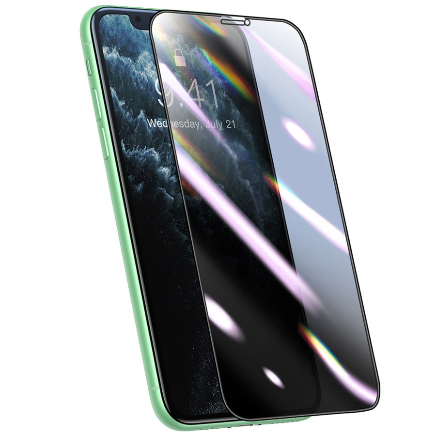 Защитное стекло для iPhone 11/XR антишпион Baseus Full-screen Curved Privacy Composite - Черное (SGAPIPH61S-HC01)
