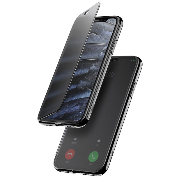 Чехол-книжка для iPhone X/XS с сенсорной крышкой Baseus Touchable Case - Черный (WIAPIPH58-TS01)