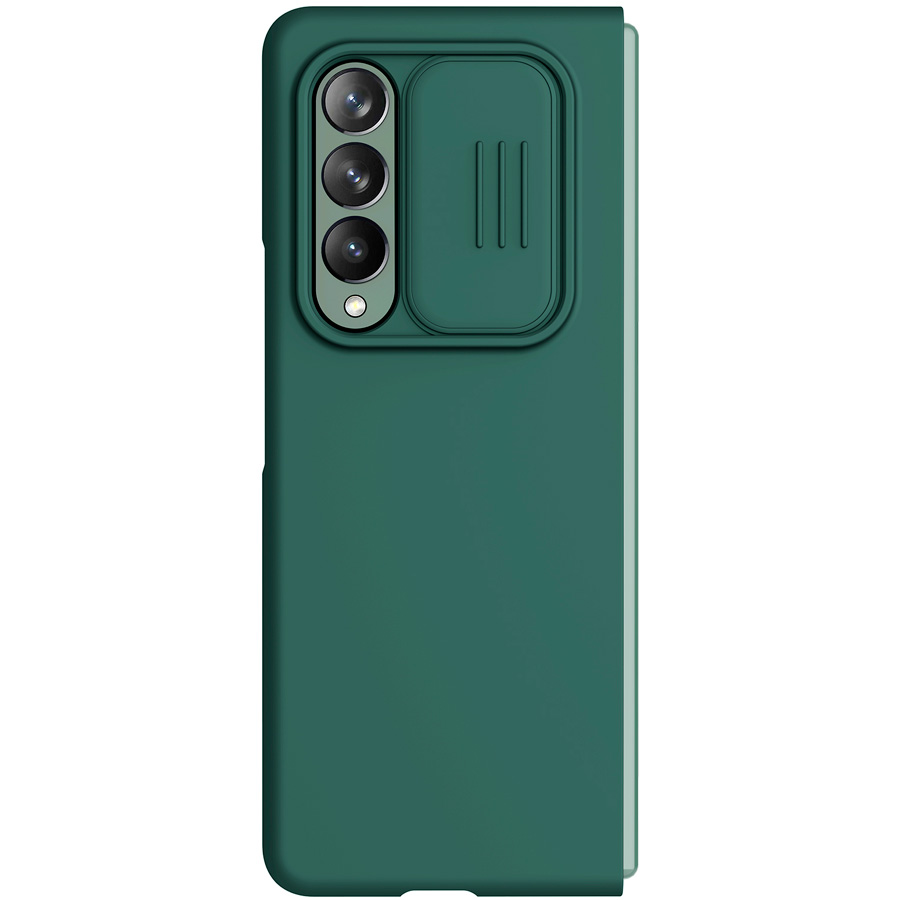 Чехол для Samsung Galaxy Z Fold 3 с защитой камеры Nillkin CamShield Silky Silicone Case - Темно-зеленый