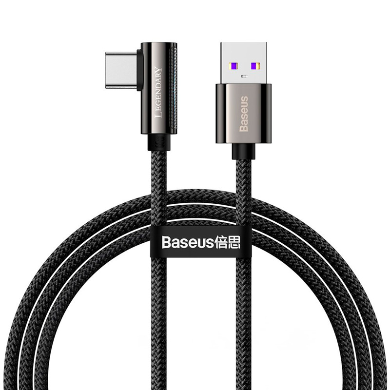 Кабель USB 2.0 A (m) - USB Type-C (m) 1м Baseus Legend Series Elbow - Черный (CATCS-B01)
