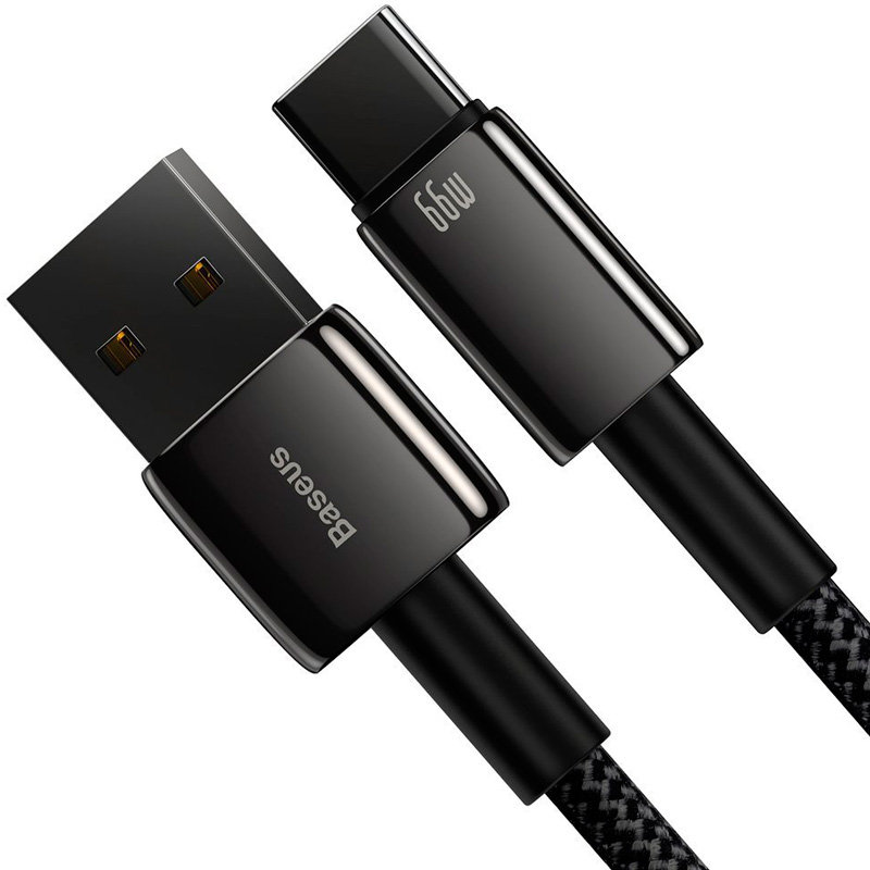 Кабель USB 2.0 A (m) - USB Type-C (m) 1м Baseus Tungsten Gold Fast Charging - Черный (CATWJ-B01)