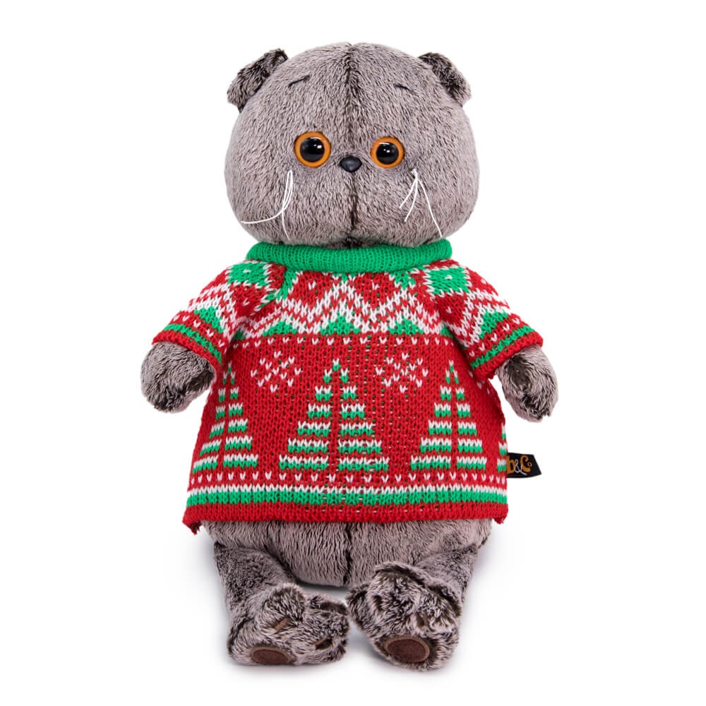 Мягкая игрушка 22см BUDI BASA Басик в свитере с елками (Ks22-189)
