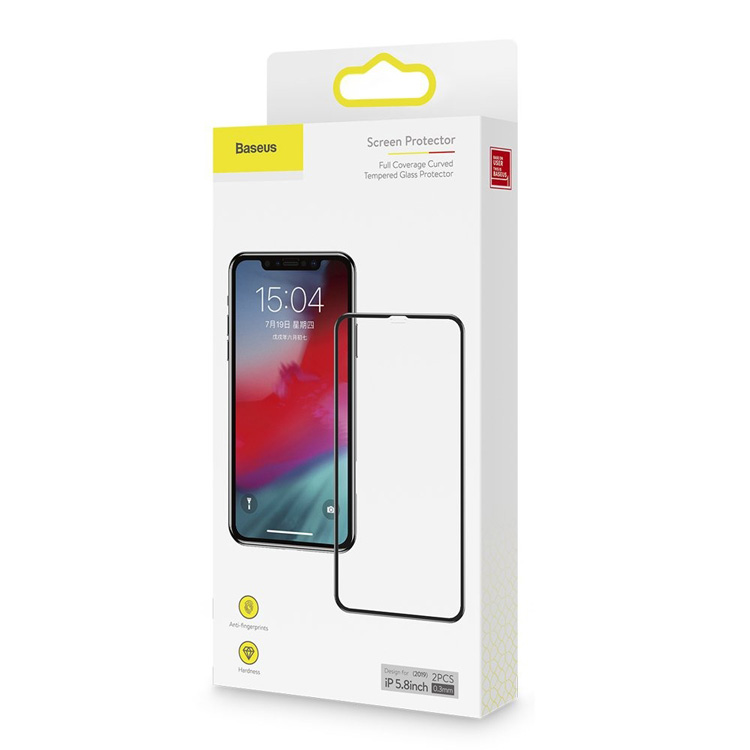 Комплект защитных стекол для iPhone 11 Pro/X/XS 0.3мм Baseus Full-glass - Черный (SGAPIPH58S-KC01)
