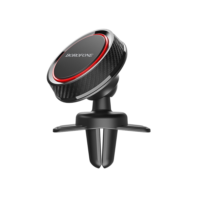 Автомобильный держатель для телефона в дефлектор магнитный Borofone BH12 Journey Series - Черный/Красный