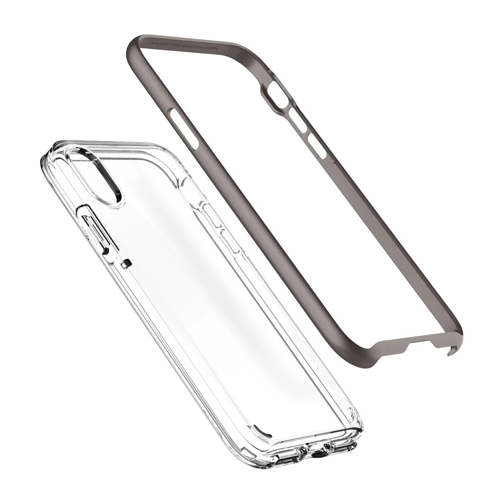 Чехол для iPhone X/XS с защитной рамкой Spigen Neo Hybrid Crystal - Gunmetal