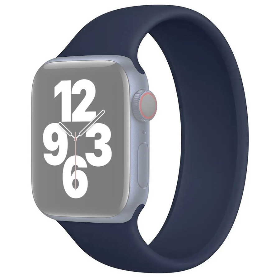 Ремешок для Apple Watch 1-6/SE 38/40 мм силиконовый эластичный InnoZone 128мм - Полуночно-синий (APWTSI-S38-04)
