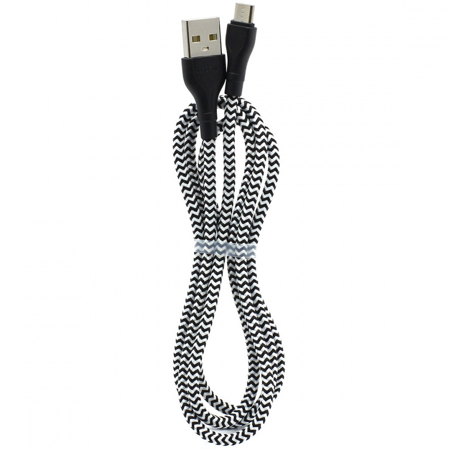 Кабель USB 2.0 A (m) - micro USB 2.0 B (m) 1м Borofone BX39 Beneficial - Черный/Белый