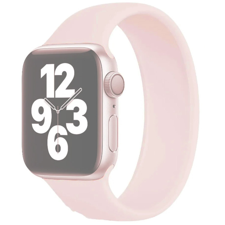 Ремешок для Apple Watch 1-6/SE 38/40 мм силиконовый эластичный InnoZone 135мм - Пудровый (APWTSI-M38-03)