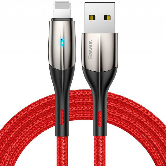 Кабель USB 2.0 A (m) - Lightning (m) 1м Baseus Horizontal Data Cable - Красный (CALSP-B09)