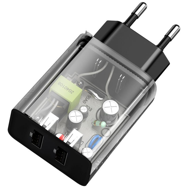 Сетевое зарядное устройство 2xUSB Baseus Speed Mini Dual U Charger 10.5W - Черное (CCFS-R01)