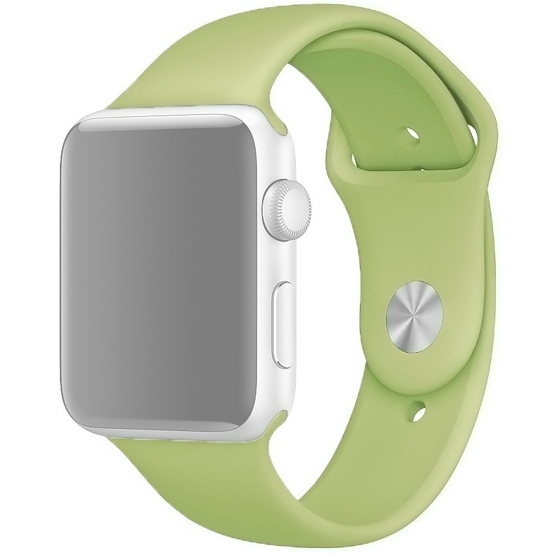 Ремешок для Apple Watch 1-6/SE 42/44 мм силиконовый InnoZone - Бледно-зеленый (APWTSI42-01)