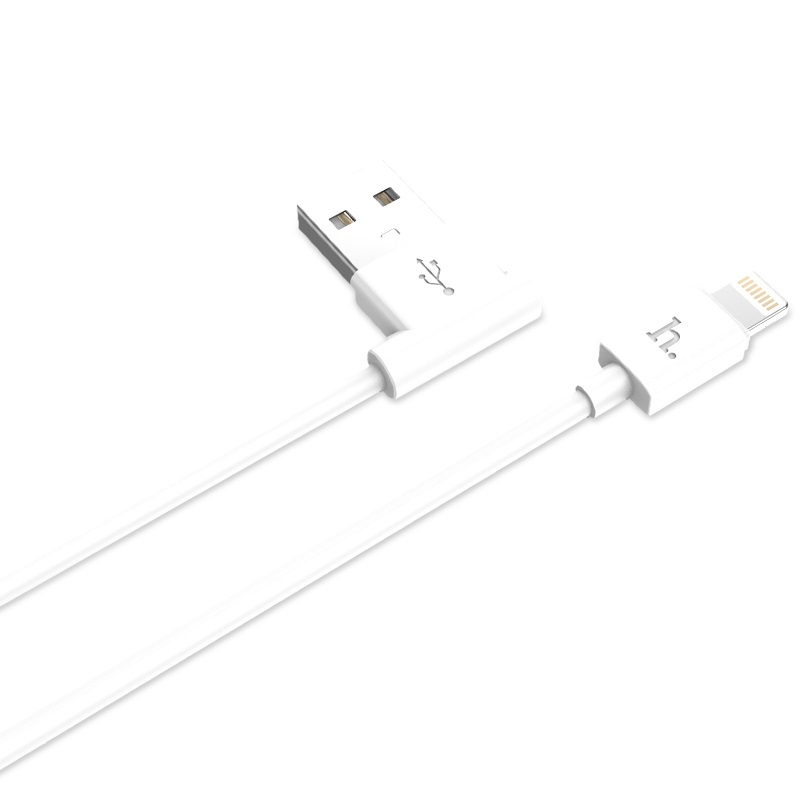 Кабель USB 2.0 A (m) - Lightning (m) 1.2м угловой Hoco UPL11 L Shape - Белый