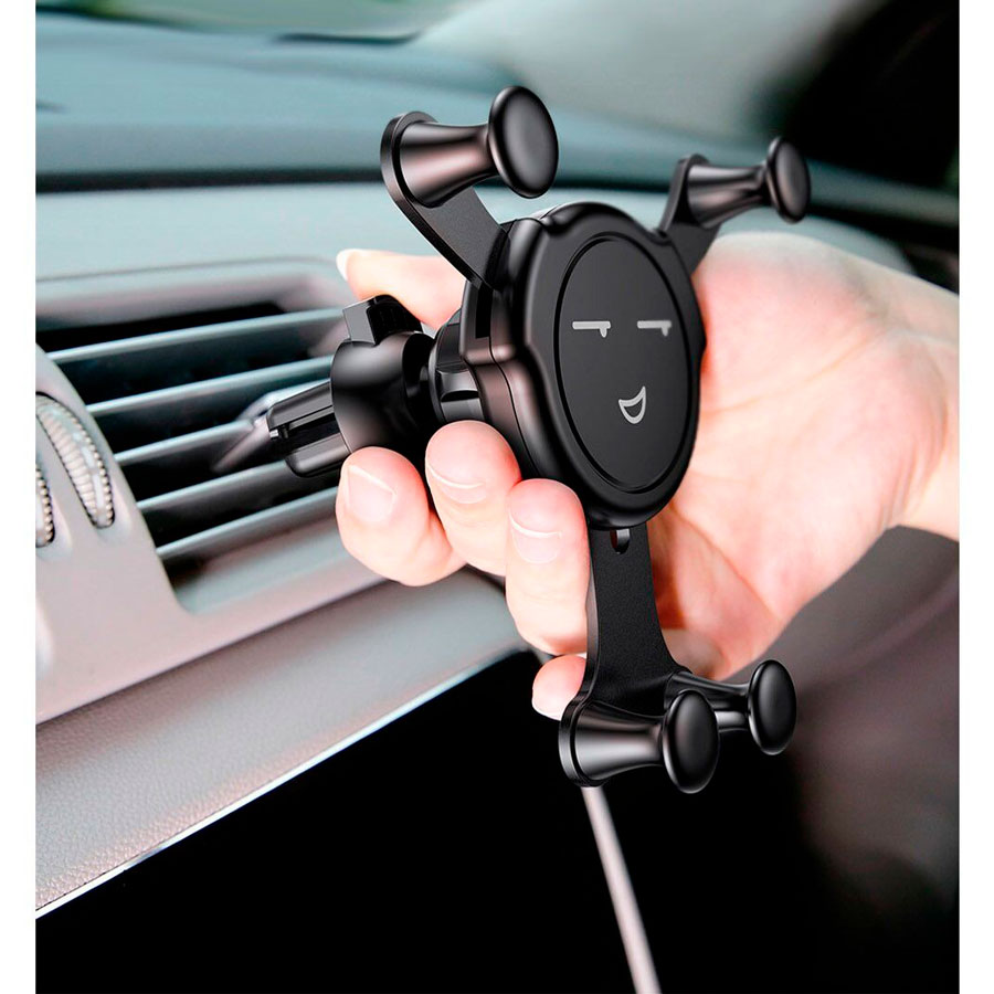 Автомобильный держатель для телефона в дефлектор Baseus Emoticon Gravity Car Mount (SUYL-EMJX)
