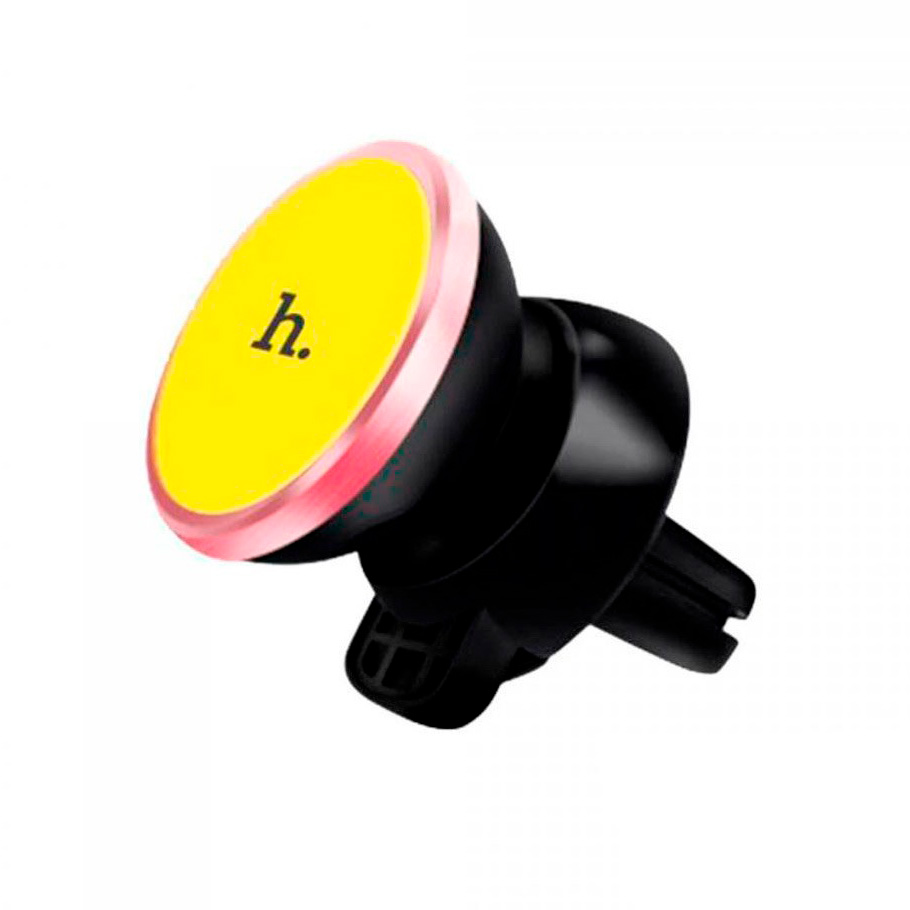 Автомобильный держатель для телефона в дефлектор магнитный Hoco CA3 - Желтый