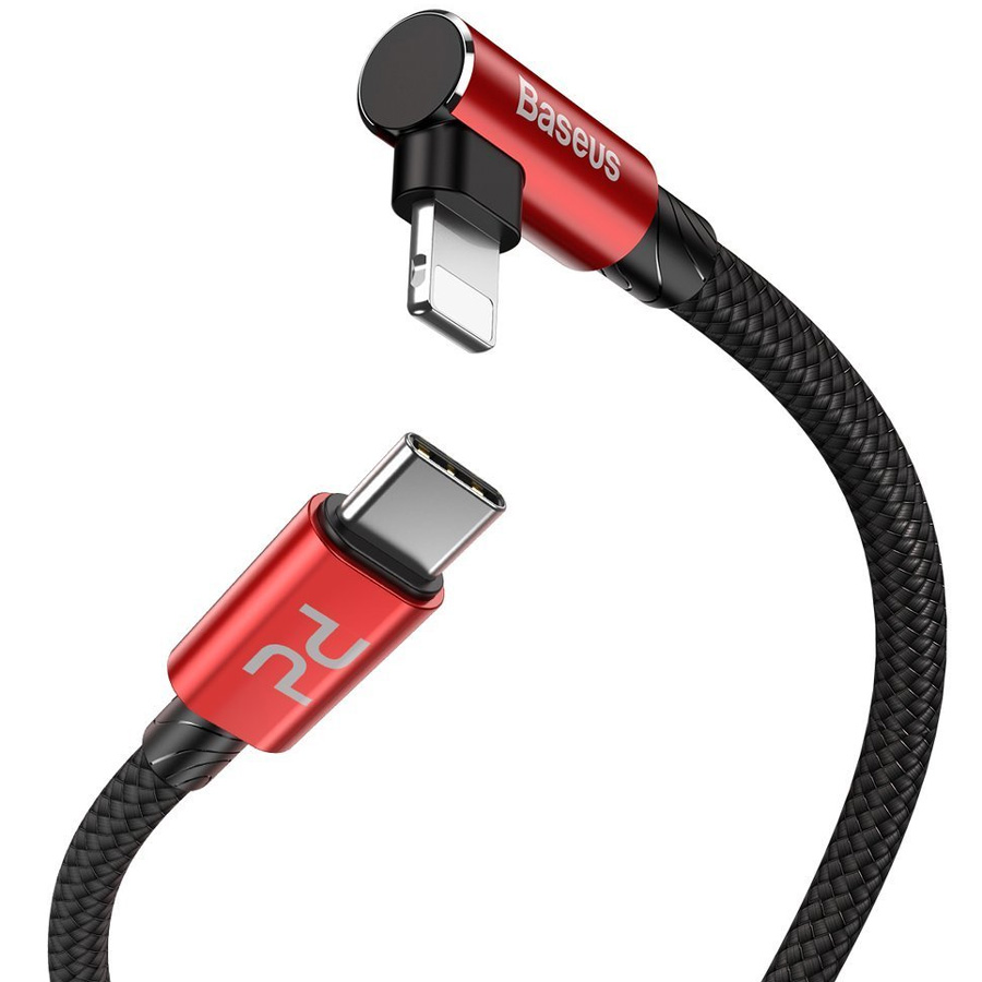 Кабель USB Type-C (m) - Lightning (m) 1м угловой Baseus MVP Elbow Type PD 18W - Красный (CATLMVP-A09)