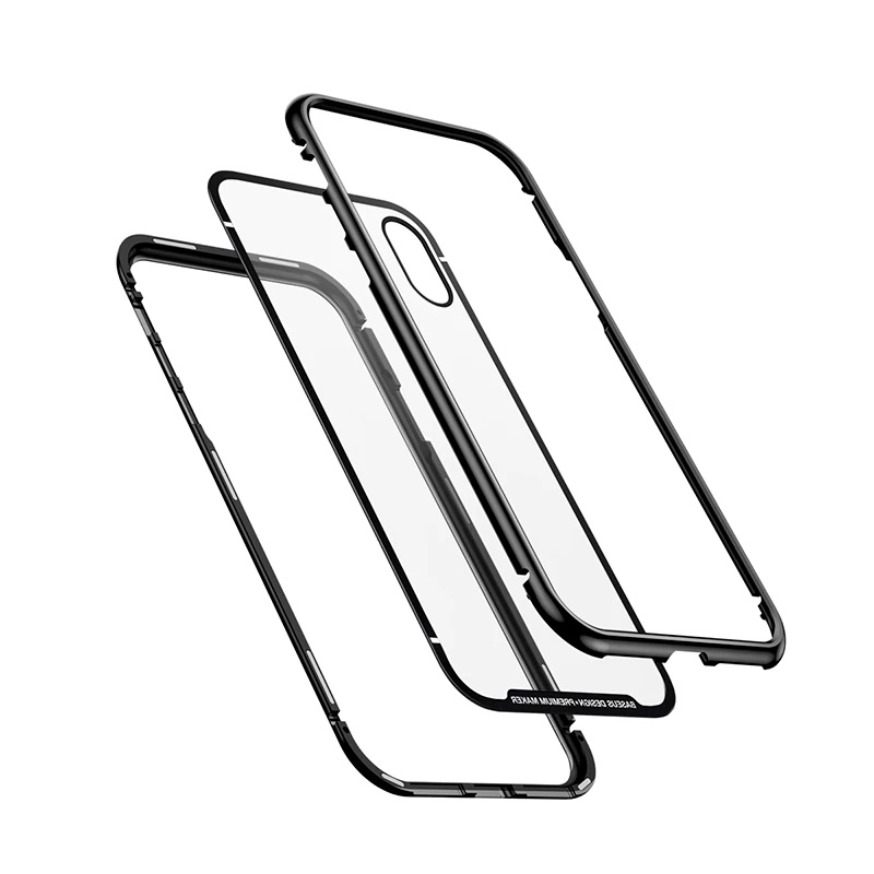 Чехол для iPhone X с магнитной рамкой Baseus Magnetite Hardware - Черный (WIAPIPHX-CS01)
