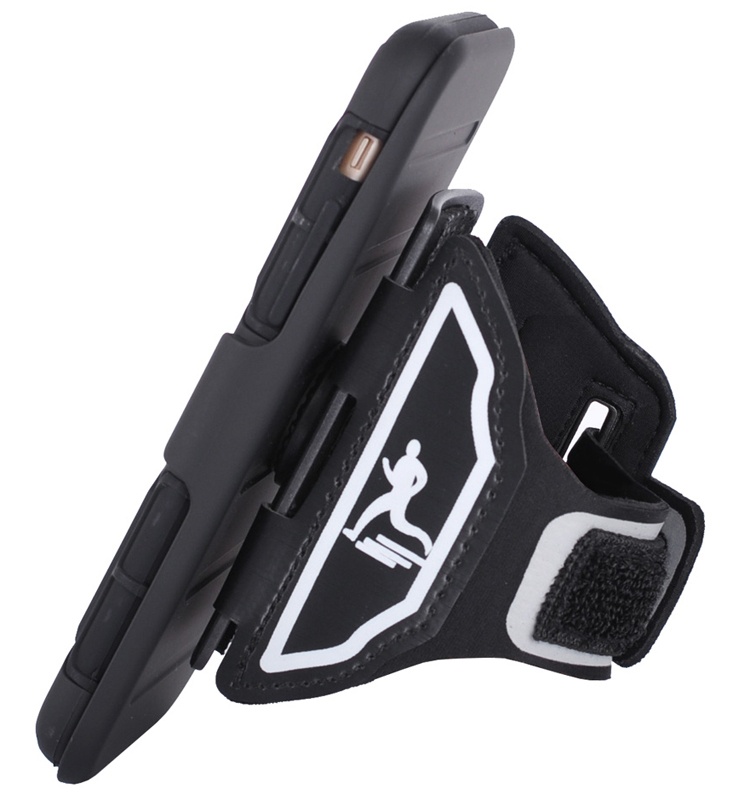 Спортивный чехол для iPhone 6/6S/7/8 на руку защищенный InnoZone Armband 3 в 1 - Черный
